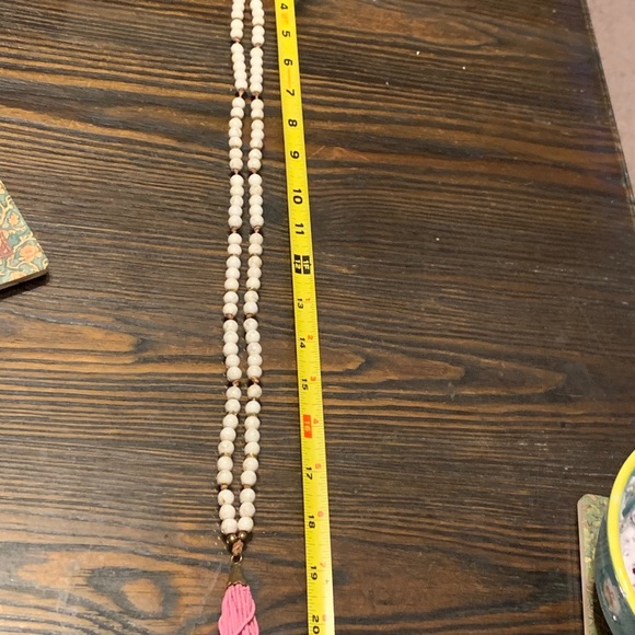 Artsy boho unique Howlite beaded tassel necklace - Picture 14 of 16